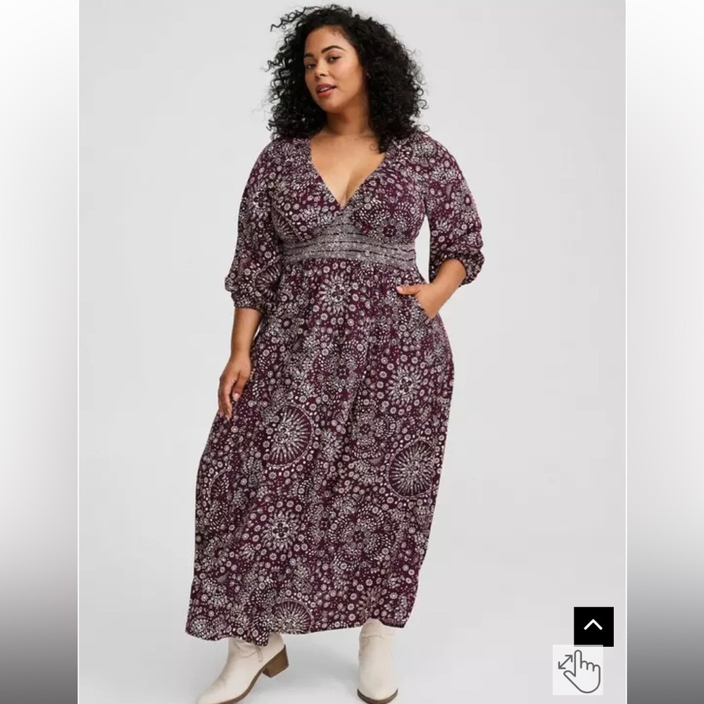 maxi Raglan Sleeve V neck dress